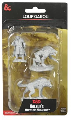 WizKids D&D Nolzur's Marvelous Miniatures : Loup Garou Dungeons and Dragons Miniatures non peintes