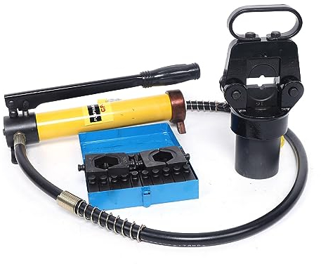 15Tons Hydraulisch Crimpzange, Presswerkzeug mit Multi Crimpformen 16-500 mm², Geteilte Hydraulische Presszange Crimpzangen für Kupfer-Aluminium-Kabelschuhe und Crimpen von Kupfer-Aderendhülsen etc.