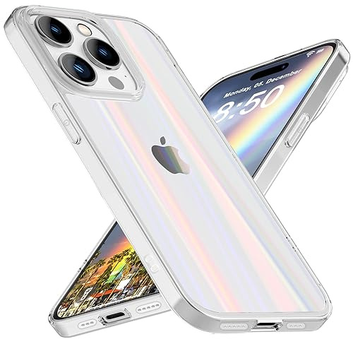 NALIA Transparente Glashülle für iPhone 15 Pro - Hülle, Durchsichtig
