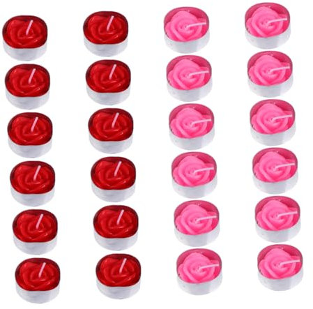 HOMSFOU 24st Rosen Förmige Kerze Hochzeitsdeko Vorschlag Ghee + Paraffin Romantisch