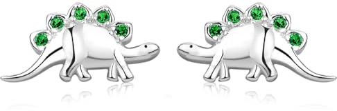 Dinosaurier Ohrringe für Mädchen 925 Sterling Silber Hypoallergen Niedliche Tierohrstecker Weihnachtsschmuckgeschenke für Mädchen, Teenager und Töchter