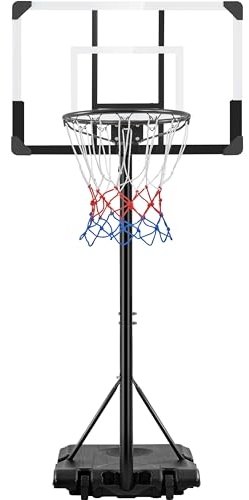 Yaheetech Portable Basketball Hoop Net Stand Height Adjustable Basketball Stand for Indoor & Outdoor w/ 32inch Backboard