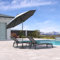 PURPLE LEAF Sonnenschirm 270 cm, Schirm knickbar, Aluminium Gartenschirm mit Kurbel, für Balkon/Terrasse, Marktschirm, UV-beständig, wasserabweisend, Hellgrau