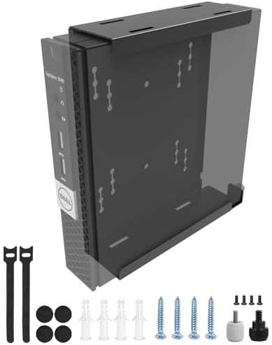 JINGCHENGMEI Wandhalterung für Mini-PC, kompatibel mit Dell OptiPlex Micro-Formfaktorgehäuse, VESA und unter dem Schreibtisch erhältlich, passend für MFF 7080, 7060, 7010, 5060, 3040, 3046, 3050,