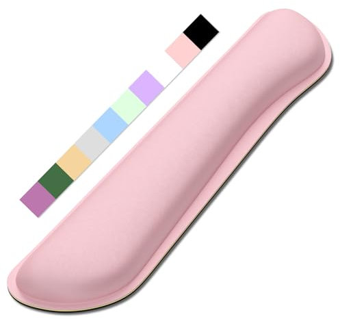 Dapesuom Vergrößern Tastatur-Handgelenkauflage, niedliches Memory-Foam-Tastatur-Handgelenkkissen für Computer-Schreibtischunterlagen, ergonomische Mauspads mit rutschfester für Laptop, Hellrosa