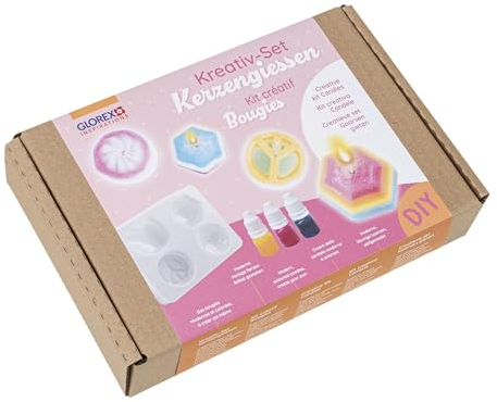 GLOREX 6 8650 107 - Kreativ-Set Kerzengießen, inkl. Zubehör zur Herstellung von Mini-Kerzen in verschiedenen Farben, für Kinder ab 8 Jahren