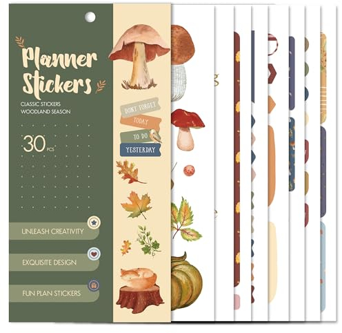 Bullet Journal Sticker Set, 30 Blätter/576 Aufkleber, Kalender Stickers, Aesthetic Planner Stickers, Sticker Set, Kalender Aufkleber für Bullet Journal, Tagebuch & Planner