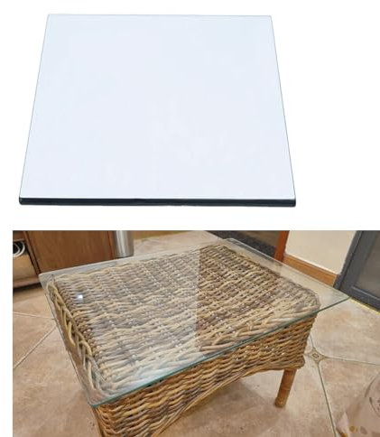 Glasplatte Tisch Glas 8mm Nach Maß Klar - Glasscheibe Rechteckig/Eckig - Tisch Glasplatte Ersatzteil - Langlebiges Klarglas - Sicherheitsglas Glasplatten Nach Maß Als Schutz Transparent(30x30cm)