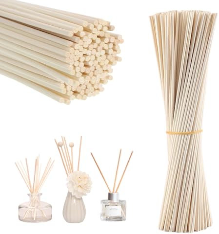Lotbun 60 Pcs Batonnets Diffuseur Parfum 30cm*3mm pour Cuisine,Bain,Salon, Senteur Maison, Diffuseur Parfum Maison Batonnet, Bâton Reed Diffuseur (Couleur Originale du Bois)
