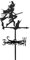 Wetterhahn Windfahne aus Metall Hexe Weather Vane mit Dachhalterung, Gartendekoration Outdoor Witch Weathervane Deko Retro Mini Wetterfahne Wind Vane für Wind Direction Indicator (Schwarz)