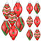 Syhood 12 Stück rote und grüne Weihnachtskugel-Ornamente, bruchsichere Endstücke, Tropfen-Ornamente, Weihnachtsschmuck, hängende Ornamente für Baum, Urlaub, Weihnachtsdekoration