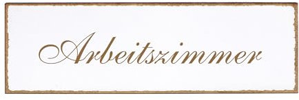 Dekolando Deko Türschild - Arbeitszimmer - Schild 150 x 50 mm - Schilder Türschilder Namensschilder Wohnung selbstklebend Holzschild Tür Holzschilder