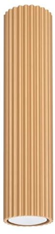 SOLLUX lighting Lampada Da Soffitto Faretto Da Soffitto In Alluminio 1 Paralume 6,5 x 6,5 x 30 cm Karbon Oro