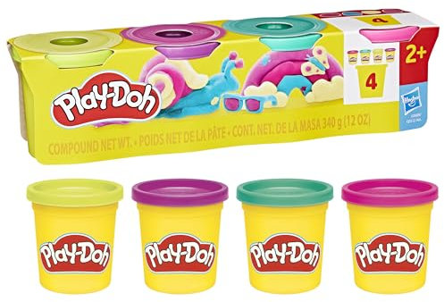 Play-Doh, Confezione da 4 Colori Vivaci da 84 g