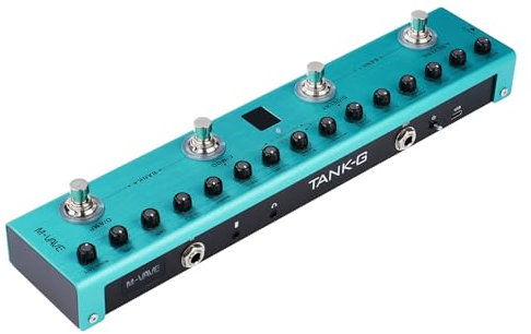 Nikou M-VAVE Digitaler E-Gitarren-Effektor Multi Effekt Pedal Prozessor mit 36 editierbaren Presets Reverb, Tragbare Integrierte Single Block Effekteinheit für den Außen (Eingebauter 3000 Mah Akku)