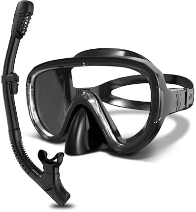 G2RISE SN05 Schnorchelset Erwachsene | Taucherbrille mit Schnorchel Erwachsene, Anti-Leck Schnorchelset aus Gehärtetem Glaslinsen für Schnorcheln, Tauchen