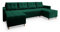 Masseno Ecksofa Milo U mit Schlaffunktion U-Form, Sofa mit Bettkasten, Wohnzimmersofa, Couch, Soffa, Bettsofa, Couchgarnitur- Grün, Kronos 19