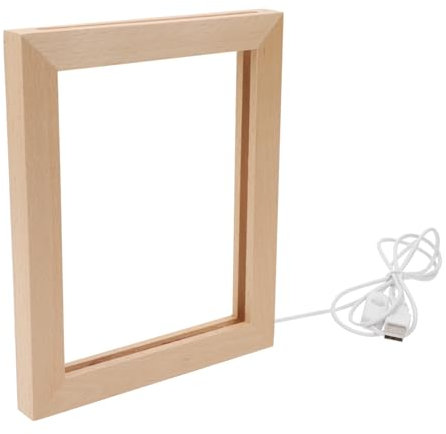 Cabilock cadre photo lumineux cadres suspendus cadres d'affiches cadres photo plusieurs images fournitures lumières lumière led feux led cadre photo simple cadre photo de mode en bois Khaki