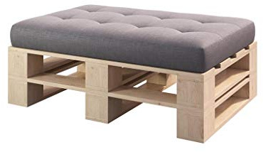 Lermowood Palettenmöbel Mp Hocker 120 x 60 x 40 cm Natur | Europaletten Indoor und Outdoor Lounge Gartenmöbel Holz Gartenmöbel Set Lounge Möbel Terrasse Balkon Loft Stil Paletten