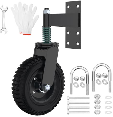 TAZZOR 20cm Torrolle mit Bremse 360° Drehbare Laufrollen mit Federbelastung | Tragfähigkeit von 270 kg Torlaufrolle Schwerlast Tor Räder Perfekt für Holztore Zäune und Gartentor Metalltore