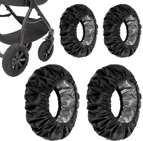 Mayoii 4 Stück Kinderwagen Reifen,Überzieher,Radabdeckungen Für Babys,Kinderwagen Räder Schutz,Wasserdichte Radschutzhülle,Kinderwagen Zubehör,Staubdicht Zubehör Für Kinderwagen