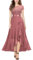 MIUSOL Women's Elegant Floral Lace Ruffle Evening Formal Wedding Guest Party Maxi Dress (XX-Large, Sequin Version - Dusty Pink)