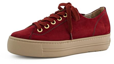 Paul Green Damen, Frauen Low-Top Sneaker,straßenschuhe,Strassenschuhe,Freizeitschuhe,Turnschuhe,Laufschuhe,schnürschuhe,Rot (Nubuk/SISAL),38.5 EU / 5.5 UK
