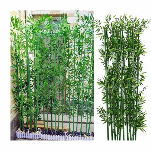 Bambou artificiel vert, clôture de confidentialité pour patio, plantes artificielles en bambou, arbres, clôture de confidentialité pour extérieur et intérieur, pour jardin, cour, entrée(120cm/3.9ft)