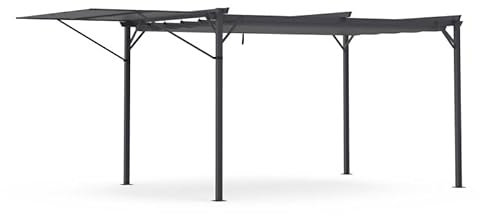 IDMarket - Pergola édition Originale auvent réglable et Toit rétractable 3x4M Gris Anthracite