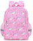 decalsweet Zaini Scuola per Bambini con Fascia Toracica, Zaino Elementari Bambino con Strisce Riflettenti, Grande Capacità Borse da Scuola, Zaino Ragazze Ragazzi per la Scuola e Viaggi(Unicorno Rosa)