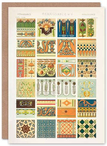 Artery8 Albert Racinet Art Card Vintage Renaissance Patterns