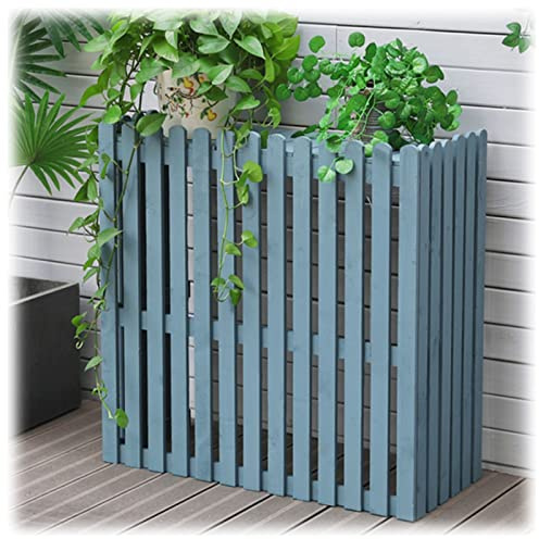 RAABYU Portable Air Conditioner Cover For Outside Unit Condensing Unit Protective Cover Solid Wood Flower Stand Decorative Gril