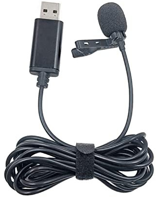 Portable USB Microphone Lapel Lavalier Mic Clip-on External Buttonhole Microphones For Laptop PC Computer Professional Lavalier Lapel Microphone Omnidirectional