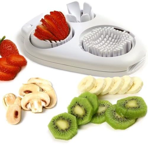 3 in 1 Eierschneider, Eierschneider Edelstahl, Spülmaschinenfest, Egg Slicer für Eier, Pilze, Erdbeeren, Weiches Obst Küchenhelfer Zum, Egg Slicer mit 3 Schneidefunktionen Und Auffangschale
