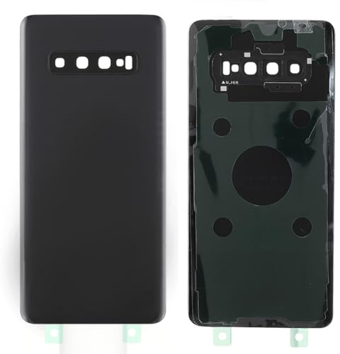 jbTec Akkudeckel mit Kleber und Kamera-Glas kompatibel mit Samsung Galaxy S10+ Plus (Dual SIM) - Cover Schwarz (Black)