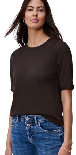 Damen T-Shirt mit Rundhals im Strick-Look