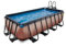 EXIT Toys Wood Pool - 400x200x100cm - Großer, Rechteckiger Rahmenpool mit Sandfilterpumpe - Extra tiefer Pool - Starker Rahmen - Inklusive Poolleiter - Einzigartiges Design - Braun