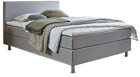 Atlantic Home Collection EDISON Boxbett, Liegefläche 120 x 200 cm, Härtegrad H2, inklusive Topper, grau