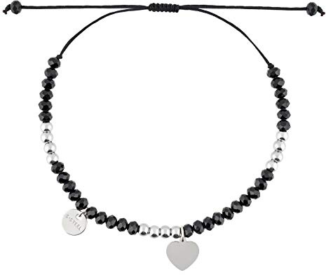 StarAppeal Herz Freundschaftsarmband, Liebe, Herz Armband mit Perlen, Größenverstellbar, Mädchen, Damen Armband, Handmade
