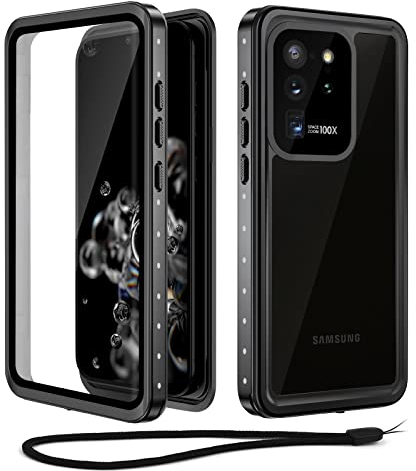 Beeasy Coque pour Samsung S20 Ultra Etanche Antichoc, IP68 Waterproof 360 Integrale Protection Etui Avant et Arrière avec Protecteur d'Écran, Militaire Anti-Choc Housse Antipoussière Résistant Case
