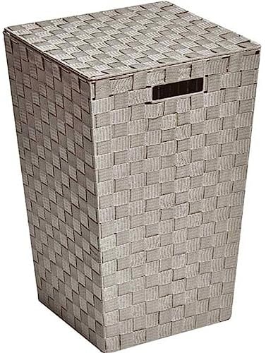 Hayrets Wäschekorb mit Deckel, Wäschesammler-Wäschesortierer mit 48L Füllmenge, Wäschebox-Wäschetonne mit seitlichen Tragegriffen, Wäschekörbe für Bade-, Schlaf-, Kinderzimmer (blau)
