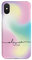 Tirita Personalised Phone Case for iPhone XR – Hard Case or Cover With Custom Name or Initials – Cute Personalised Gift for Women or Girls [18. Marble Holographic Pastel]