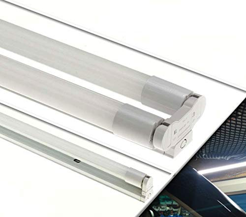 LED T8 Tube Fluorescent Light Batten Fitting Single OR Double 2FT,3FT,4FT,5FT,6FT (4500k White, 5FT Single Tube)