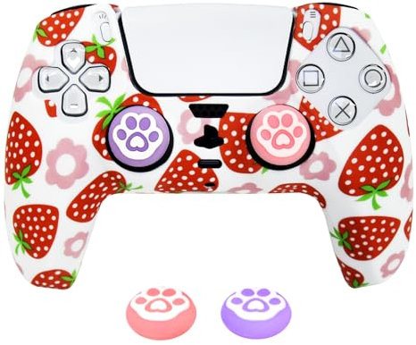 Rose Controller Skins HLRAO, Silikon Controller Ärmel Fall Cover Skin Hülle Protector + 10 Thumb Grips zum