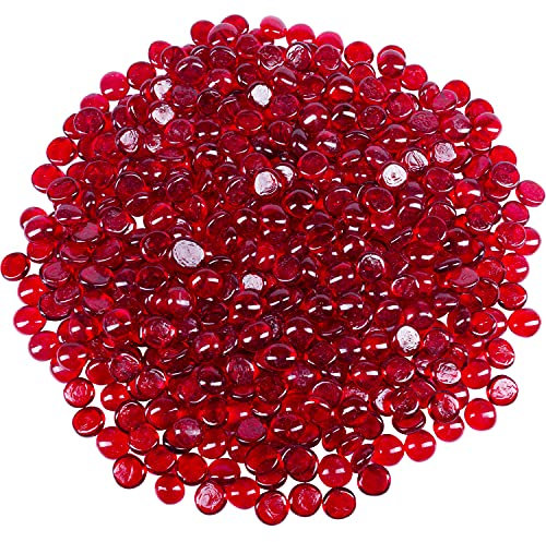 Galashield Lot de 540 billes de verre plates pour vases Rouge 2,3 kg