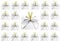 24 Stück Satinschleifen Weihnachtsbaum 6 cm Satin mit Befestigungs-Clip(Weiss)