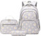 Daisy-Flower Print School Bag Backpack and Lunch Bag Set for Teens Girls Boys Bansusu Bookbag Travel Rucksack