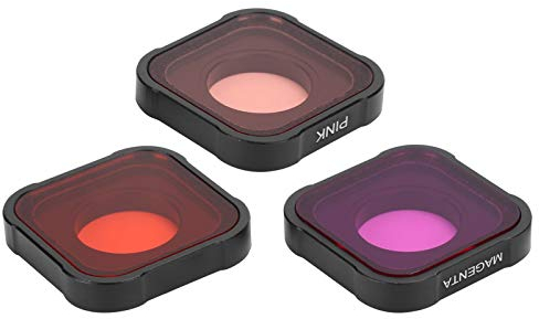 Set di Filtri per Immersione per Obiettivo con Filtro per Fotocamera 3 in 1, Filtro per Obiettivo Rosso/rosa/viola, Set di Filtri per Immersione Subacquea con Obiettivo in Vetro Ottico, Copertura Prot