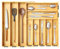 SpaceAid Bamboo Silverware Drawer Organizer with Labels, Kitchen Utensil Expandable Tray Holder Organizer for Flatware, Cutlery, Spoon and Knives Drawer Storage Organization (Natural, 10 Slots)