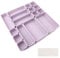 Organizer per Cassetti Cucina Bagno Divisori Cassetti 16Pcs Organizzatore per Organizzazione Scrivania Contenitori per Trucchi in Plastica con 40 Cuscinetti in Silicone Antiscivolo (Viola Chiaro)